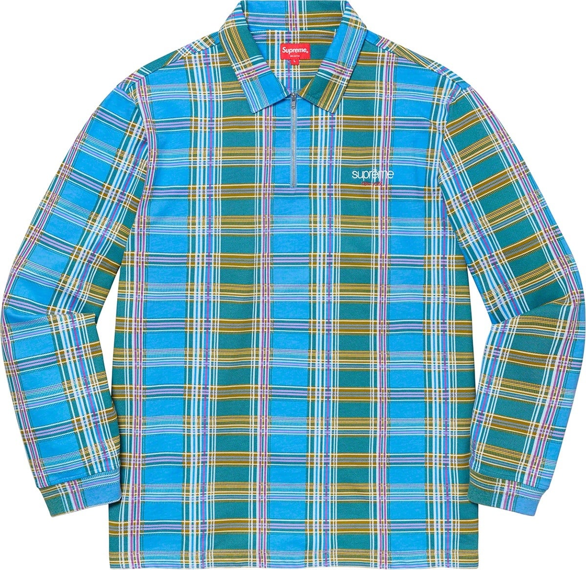 Plaid Zip Up L/S Polo view 2
